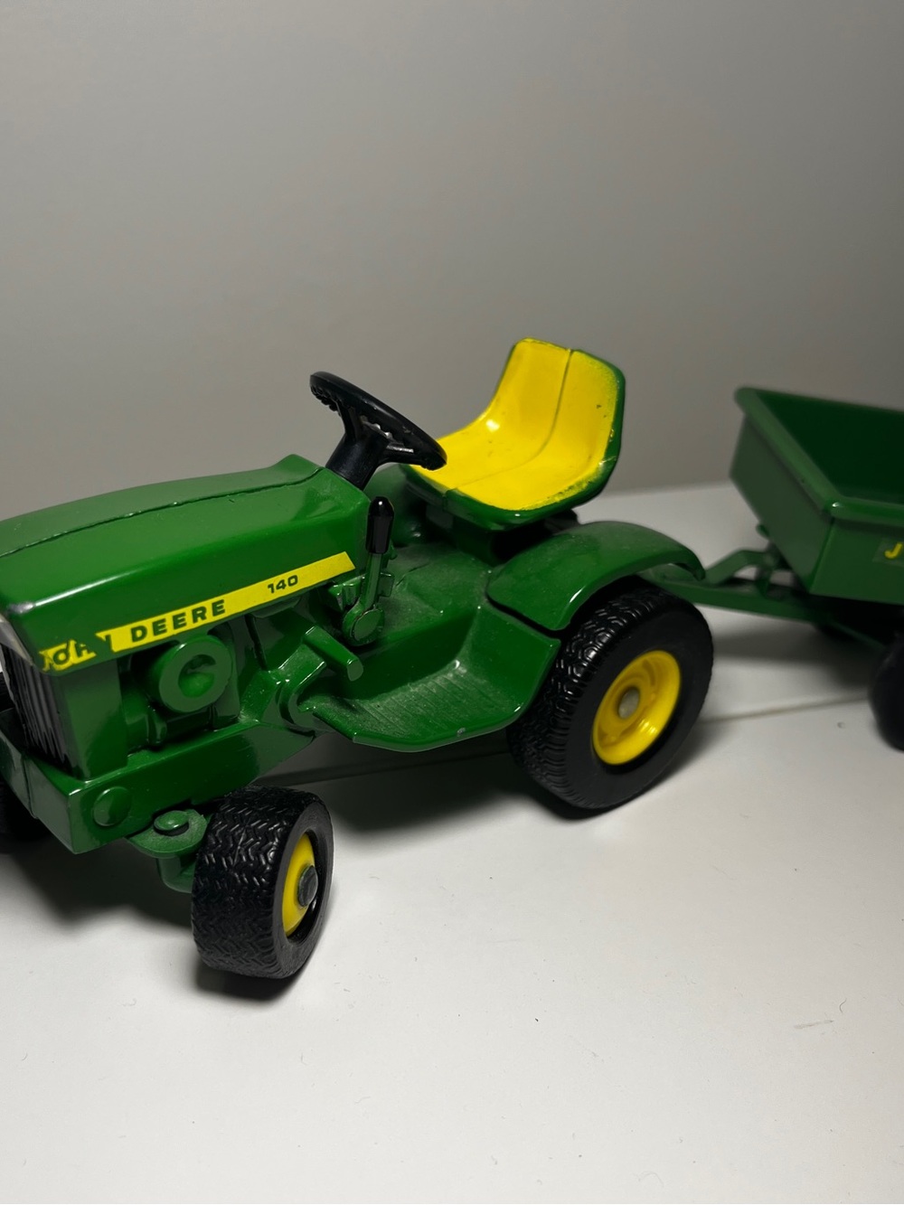 John Deere Collectible Green & Yellow Toy Tractor with Wagon